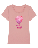 Travel Blogger Tricou mânecă scurtă guler larg fitted Damă Expresser