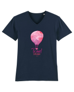 Travel Blogger Tricou mânecă scurtă guler V Bărbat Presenter