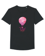 Travel Blogger Tricou mânecă scurtă guler larg Bărbat Skater
