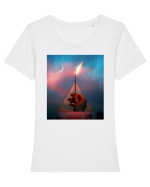 Night Light Tricou mânecă scurtă guler larg fitted Damă Expresser