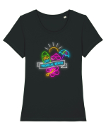 Tropical Tricou mânecă scurtă guler larg fitted Damă Expresser