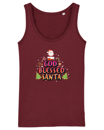 God Blessed Santa Burgundy