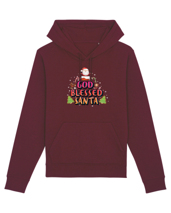 God Blessed Santa Burgundy