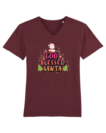 God Blessed Santa Burgundy