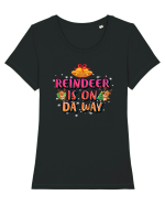 Reindeer Is On Da Way Tricou mânecă scurtă guler larg fitted Damă Expresser
