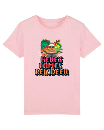 Here's Comes Reindeer Cotton Pink
