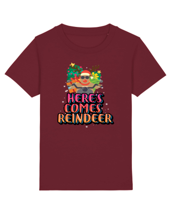 Here's Comes Reindeer Burgundy