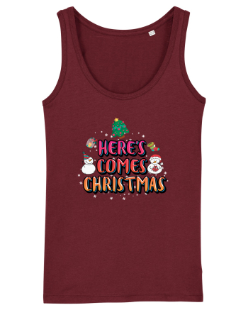 Here's Comes Christmas Burgundy