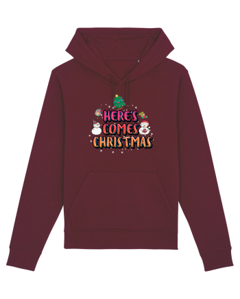 Here's Comes Christmas Burgundy