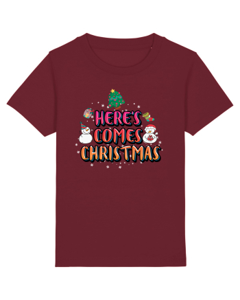 Here's Comes Christmas Burgundy