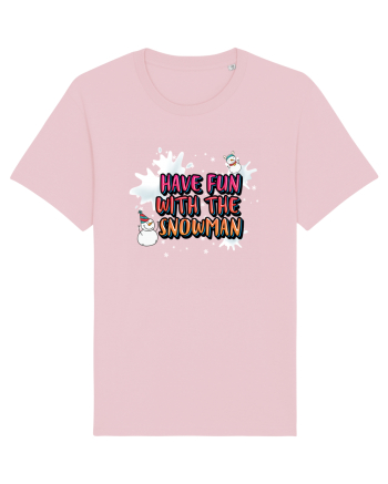 Have Fun With The Snowman Cotton Pink