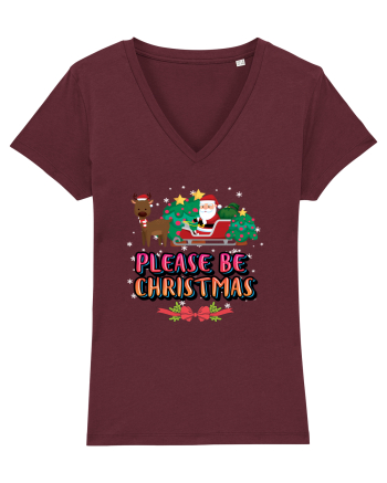 Please Be Christmas Burgundy
