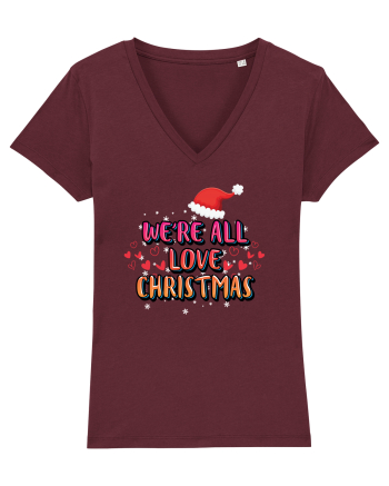 We're All Love Christmas Burgundy