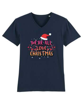 We're All Love Christmas French Navy