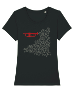 Jazz Tricou mânecă scurtă guler larg fitted Damă Expresser
