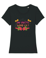 On Santa's Good List Tricou mânecă scurtă guler larg fitted Damă Expresser