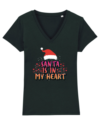 Santa Is In My Heart Black
