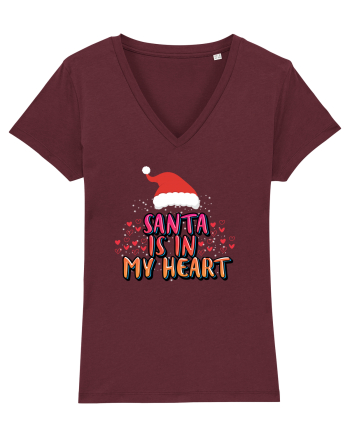 Santa Is In My Heart Burgundy