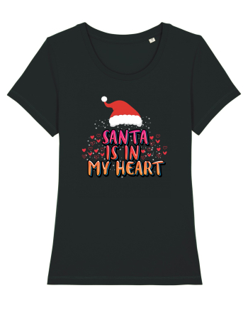 Santa Is In My Heart Black