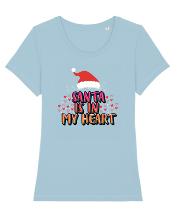 Santa Is In My Heart Sky Blue