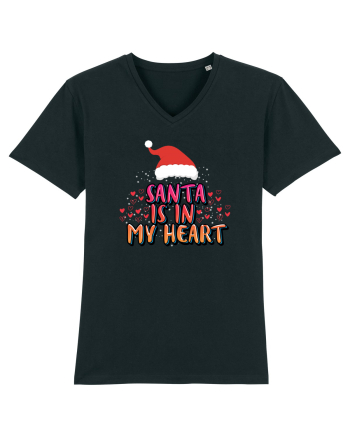 Santa Is In My Heart Black