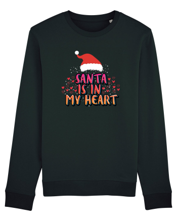 Santa Is In My Heart Black