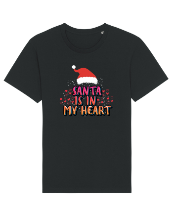 Santa Is In My Heart Black