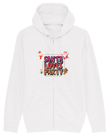 Santa Loves Party White