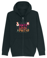 Santa Loves Party Hanorac cu fermoar Unisex Connector