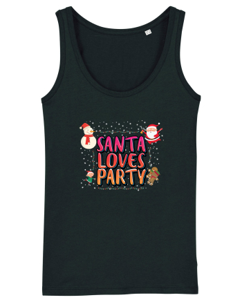 Santa Loves Party Black