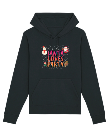 Santa Loves Party Black