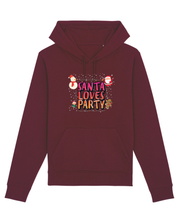 Santa Loves Party Burgundy