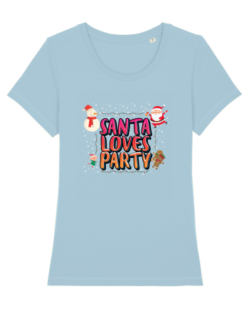 Santa Loves Party Sky Blue