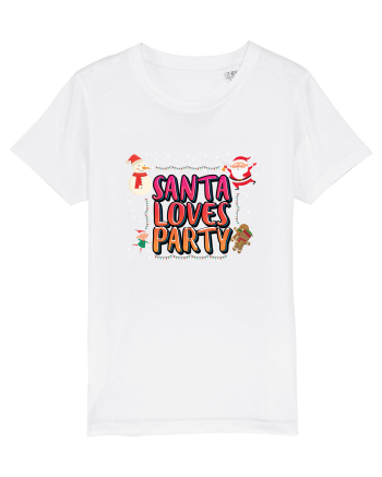 Santa Loves Party White