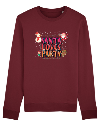 Santa Loves Party Burgundy