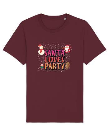 Santa Loves Party Burgundy