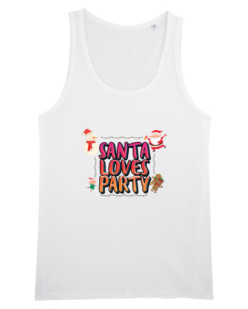Santa Loves Party White