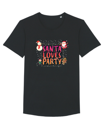 Santa Loves Party Black