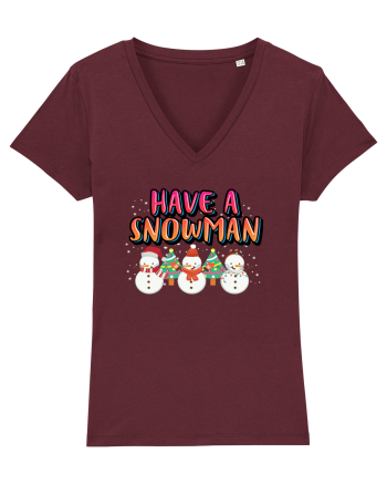 Have A Snowman Burgundy