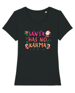 Santa Has No Karma Tricou mânecă scurtă guler larg fitted Damă Expresser