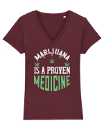 Marijuana is a Medicine Tricou mânecă scurtă guler V Damă Evoker