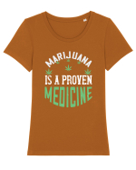 Marijuana is a Medicine Tricou mânecă scurtă guler larg fitted Damă Expresser