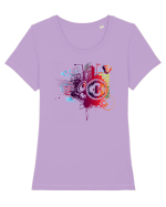 Urban Tricou mânecă scurtă guler larg fitted Damă Expresser