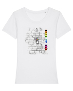 RGB Wall Tricou mânecă scurtă guler larg fitted Damă Expresser