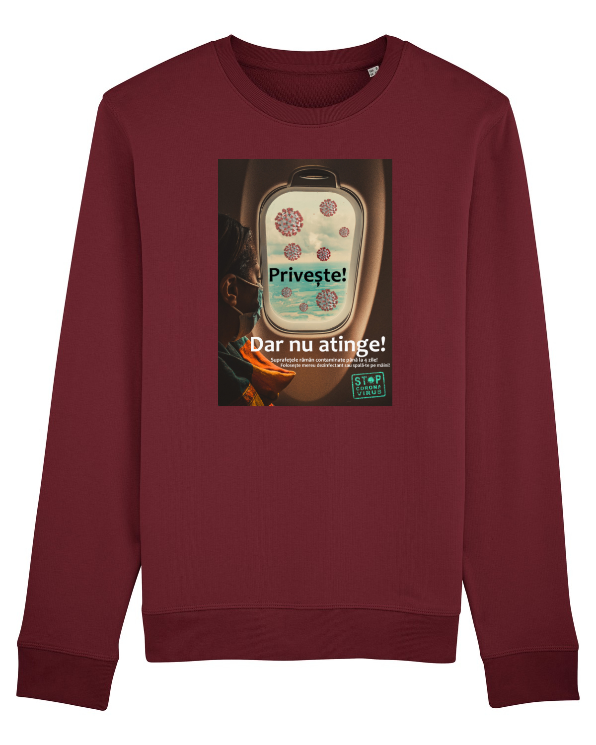 Bluză mânecă lungă Unisex Rise Burgundy