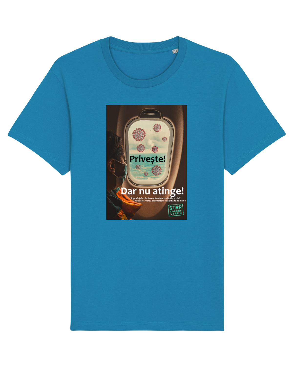 Tricou mânecă scurtă Unisex Rocker Azur