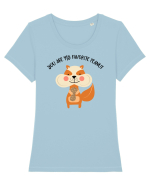 Aluna favorită Tricou mânecă scurtă guler larg fitted Damă Expresser
