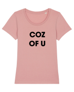 coz of u / Because of you Tricou mânecă scurtă guler larg fitted Damă Expresser