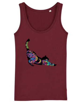 Tattooed Cat Burgundy