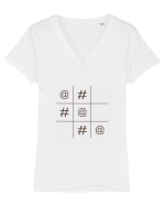 Modern X și O Tricou mânecă scurtă guler V Damă Evoker